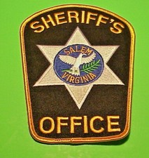 SALEM  VIRGINIA  VA  SHERIFF'S OFFICE  5 1/4"  POLICE PATCH  FREE SHIPPING!!!