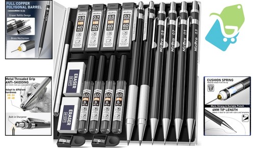 Ergonomisches Druckbleistift Set mit gerändeltem Griff - Ideal für Künstler & Studenten - Bild 2 von 11