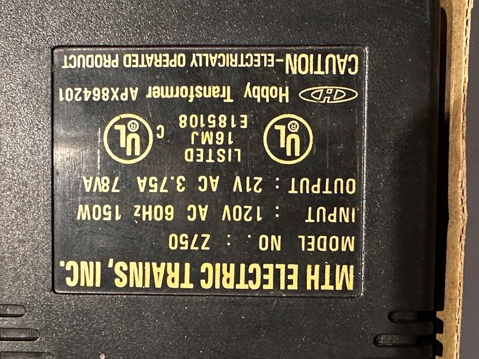 Unidad de potencia transformador hobby MTH Rail King Z-750 APX864201 Foto 4 de 4