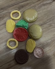 Pretend Play Food Hamburger Bun, Lettuce, Tomato, Chips, Patty Cookie