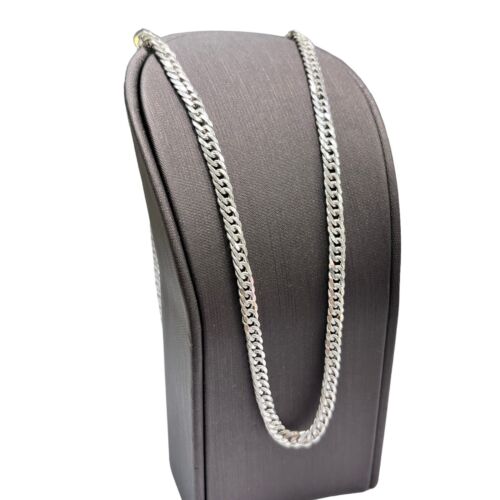 Silver 925 Double Curb Link Chain Necklace 19.09 Grams 60cm 4mm Wide. Brand New - Picture 3 of 8