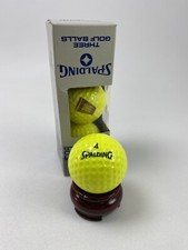 3 Vintage Spalding Business Services Co. Golf Balls Custom Imprinted Neon Yellow