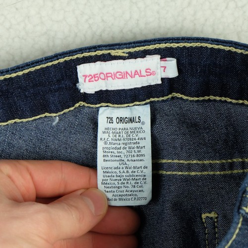 725 Originals Talia Girls Denim Short Shorts 7 Blue Distressed Denim Rustic - Picture 9 of 11
