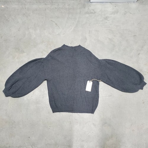 Leith Womens Gray Ribbed Balloon Sleeve Pullover Sweater Women's Size Large - Picture 10 of 11