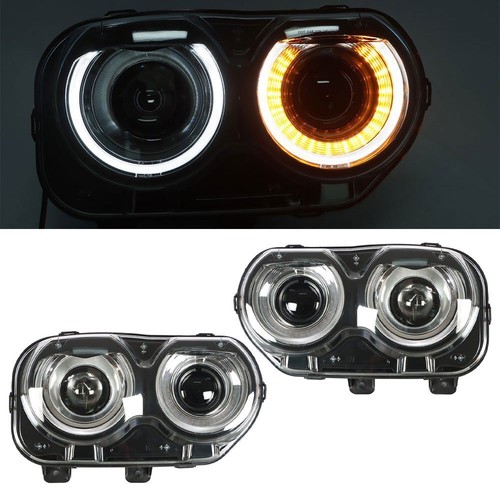 Headlight Headlamps Assembly Fit For 15-18 Dodge Challenger LH+RH Side Pair - Bild 2 von 12