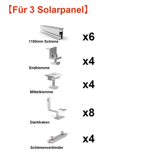 Tetto solare in tegole sistema di fissaggio fotovoltaico alluminio staffa montaggio binario kit di montaggio - Foto 12 di 20