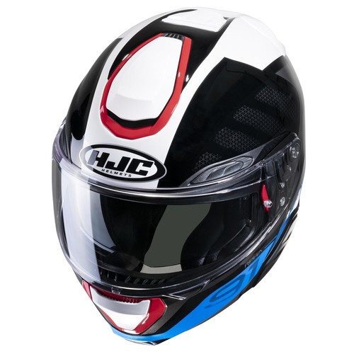HJC RPHA 91 ECE 22.06 Flip Front Motorcycle Helmet Pinlock Rafino White Red Blue - Picture 2 of 4