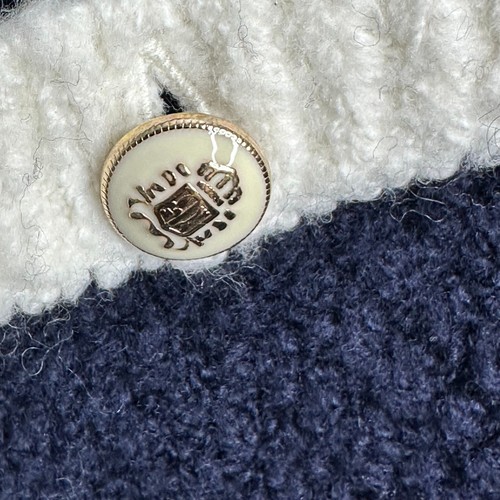 NEW Talbots Cardigan Sweater S Navy Blue White Trim Womens Button Up Preppy - Picture 7 of 10
