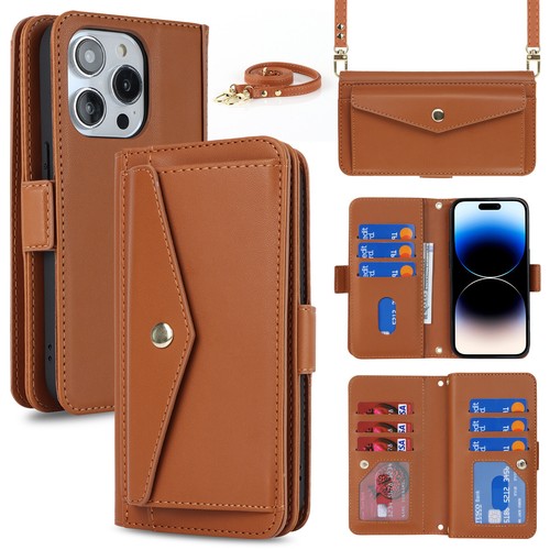 Woman Leather Case Card Wallet Crossbody Bag Phone Cover for iPhone Samsung - Bild 8 von 17