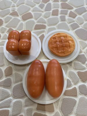 Sylvanian Families Dorf Bäckerei Brot versilbert Kuchen Laib Cob Brote Gebäck Tomy