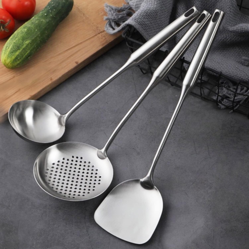 3-Piece Stainless Steel Wok Spatula Set Professional Wok Utensils for Carbon Ste - Picture 9 of 12