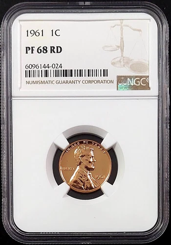 1961 Proof Lincoln Cent certified PF 68 RD by NGC! sku 44024