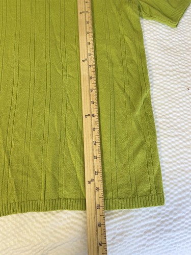 Preswick & Moore green short sleeve sweater women's size M - Picture 7 of 8