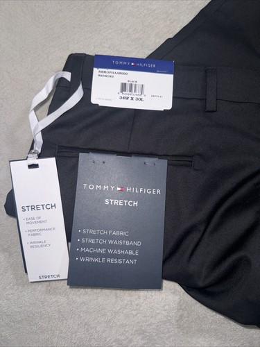Tommy Hilfiger schwarz Redmond Stretch vorne flach Anzughose Herren neu mit Etikett 34x30 - Bild 2 von 6