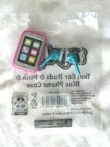 My Life as AG OG 18" Doll size Pink Smartphone play set Blue Ear Buds Pods - Picture 3 of 4