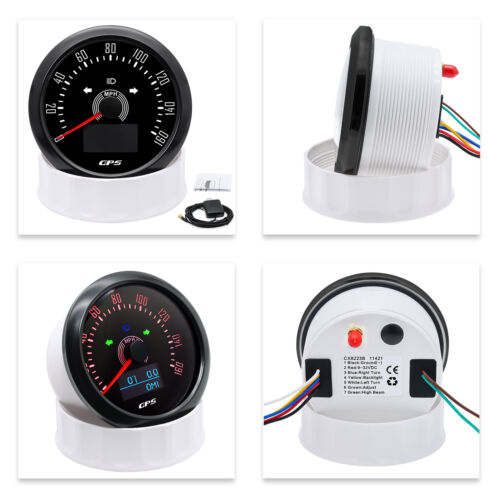 6 Gauge Set 85mm GPS Speedo Tacho & 52mm Fuel Level Water Temp Oil Pressure Volt - Picture 9 of 22
