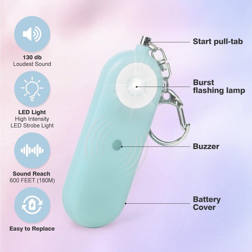 Personal Safety Alarm for Women - 130dB Self Defense Keychains Siren Whistle ... - Picture 3 of 7