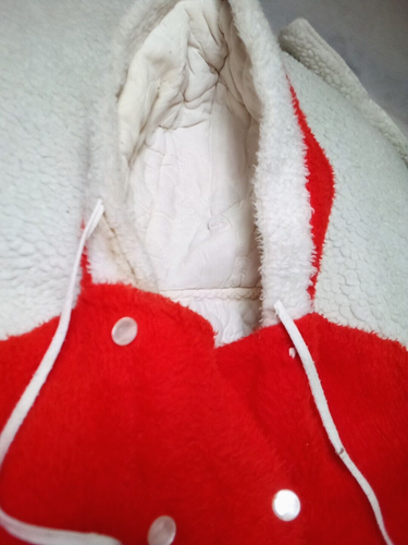 Vintage Red and White Child's Winter Coat Santa Cat Coat Baby, Toddler Antique - Imagen 11 de 24