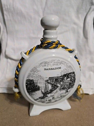Barbados Vintage Porzellan Flasche Flachmann doppelseitiges Bild #2323