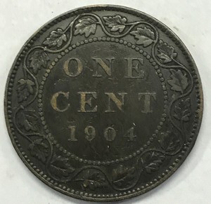 1904 Canada Large Cent Coin.