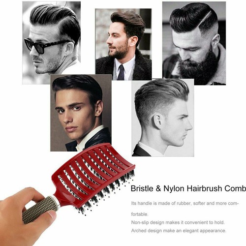 2x Detangling Boar Nylon Bristle Hair Brush Head Scalp Massage Hairbrus Comb New - Picture 11 of 19