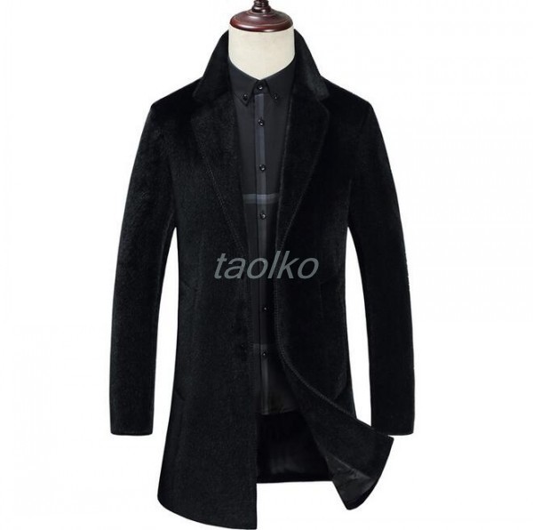 Uomo Mink Fur Lapel Collar Mid Long Slim Trench Cappotto Slim Long Fit Formal Overcoat Outwear f1df68 Uomo Mink Fur Lapel Collar Mid Long Slim Trench Cappotto Slim Long Fit Formal Overcoat Outwear f1df68