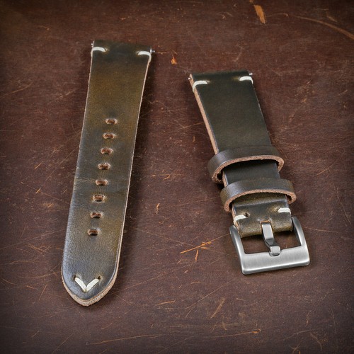 Leather Watch Bands for Men Women Horween Chromexcel Quick Release Watch Strap - Picture 22 of 26