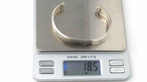 Vtg Native American TAHE 12K Gold Filled Handmade Sterling Silver Cuff Bracelet - Picture 10 of 10