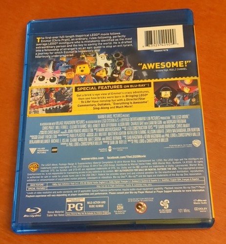 The Lego Movie Blu-ray Chris Pratt Will Ferrell Elizabeth Banks Will Arnett - Picture 3 of 6