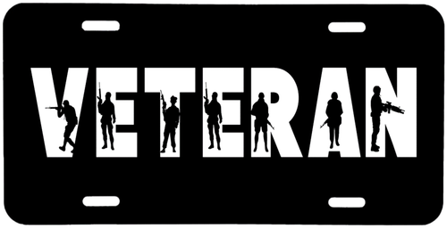 Military Veteran. All Services Laser Engraved Aluminum Car Tag/License Plate. - Picture 2 of 3