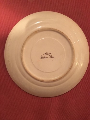 Vintage 1940s NASCO China Indian Tree Saucer Brown Transferware 5 3/4" MINT - Picture 4 of 4