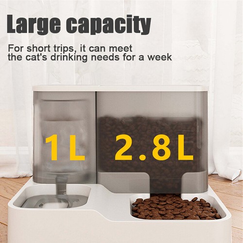 USA 3.8L Pet Automatic Feeding Bowls Feeder Large Capacity Food Water Dispenser - Picture 3 of 8