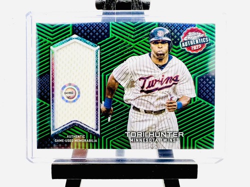 2023 Topps Chrome Baseball TORII HUNTER AUTHENTICS JERSEY GREEN #/99 No. TCA-TOH - Picture 1 of 2