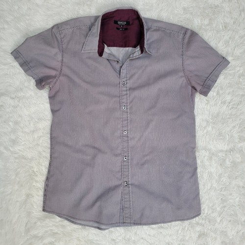 SMOG Short Sleeve Button Down Striped Slim-Fit Shirt - Size XL - Picture 4 of 9