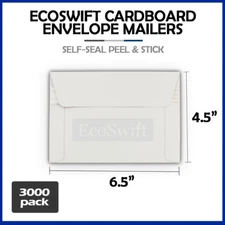 3000 - 6.5x4.5 ECOSWIFT SELF SEAL RIGID SHIPPING FLATS CARDBOARD ENVELOPE MAILER