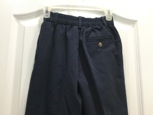 IZOD Boys School Pants Size 5 Regular Blue Elastic Back Snap Zip Pleated 120 - Picture 5 of 7