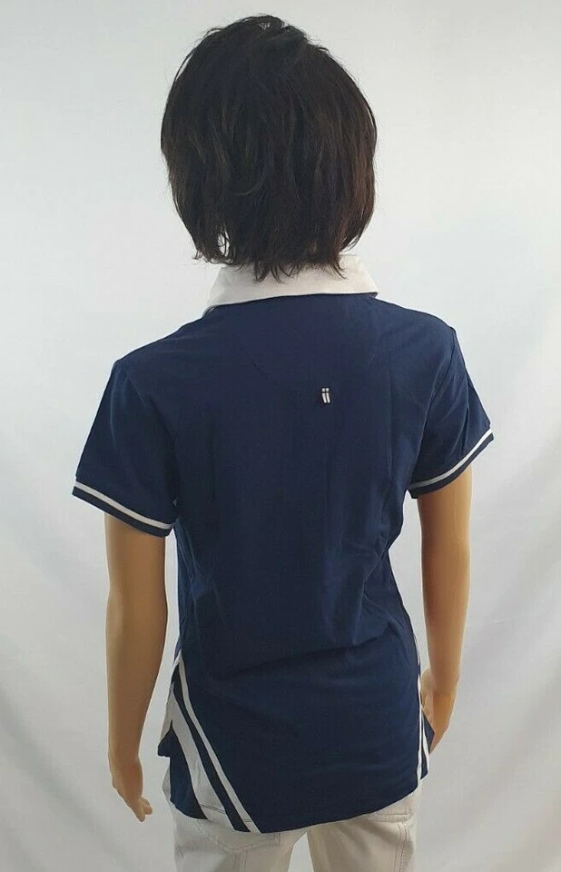 Equittheme Polo Damen, Blau weißen Streifen, Polo Hemd kurz Arm XS, S, M, L, neu - Bild 2 von 4