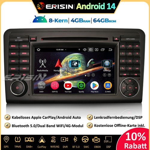 8-Kern DAB+Android 14 Autoradio Für Mercedes ML/GL Klasse W164 X164 CarPlay Navi - Bild 1 von 21