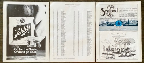 Vintage 1975 Grambling State University giocatore di calcio foto e roster, pubblicità birra Schlitz - Foto 6 di 9