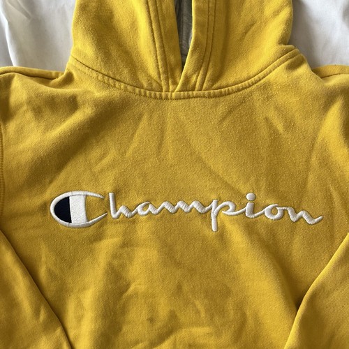 Champion Men's Hoodie, Script Logo - Yellow - Bild 2 von 4