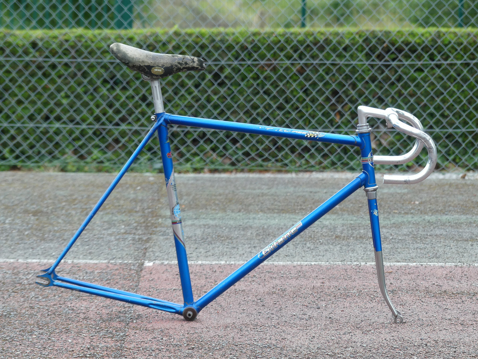 Cadre De Vélo De Piste Columbus - Marque Gillen, Acier, Couleur Bleu Et Blanc, Neuf