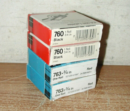 ZWEI SCOTCH 3M 763 MAGNETISCHE BESCHRIFTUNGSBÄNDER & ZWEI 760 BESCHRIFTUNGSBÄNDER - ALLE SIND 3/4" - Bild 6 von 7