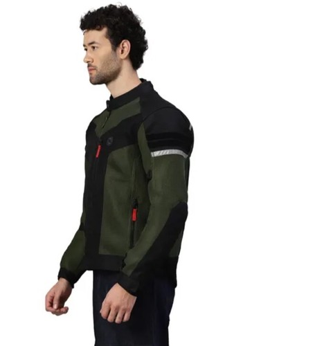 ROYAL ENFIELD "WINDFARER V2 RIDING JACKET" DARK NAVY, BLACK & GREEN - Picture 8 of 24