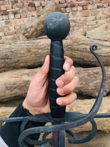 Spanish Medieval Rapier Sword Historical Hand forged Sword with Leather Sheath - Picture 8 of 19