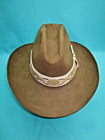 Vintage 3X Beaver 7 1/4-Brown Cowboy Hat-H-44