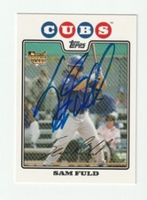 Sam Fuld Signed 2008 Topps Rookie Card #96 Auto Chicago Cubs Autograph COA