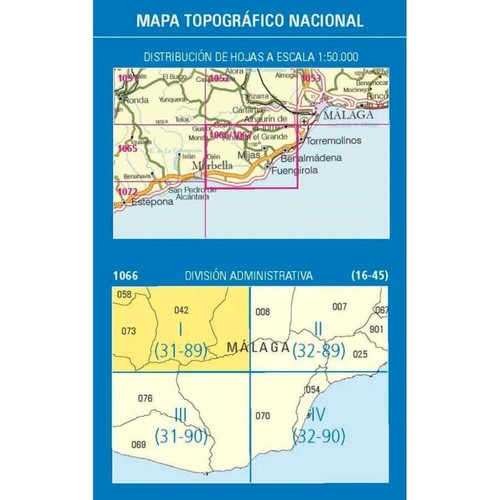 Spain map 1066-I (1066-1) Coin (Coín) hiking walking cycling topographic 1:25K - Bild 3 von 3