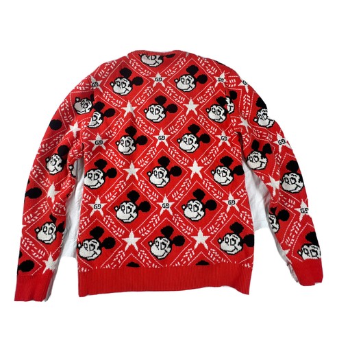 Sweater XXL Fits Like Medium Orange Mouse Star Designer Inspired Long Sleeve - Picture 4 of 8