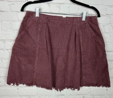 Free People We the Free Corduroy pleated raw hem skirt, sz 8, GUC