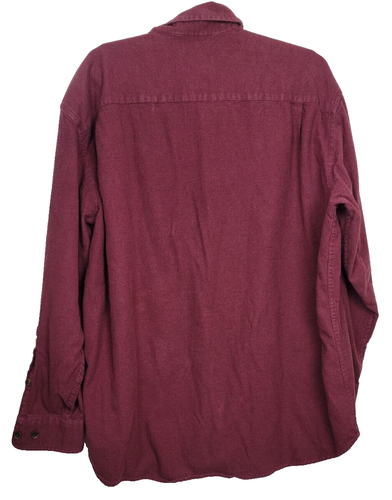 Orvis Men's Button-Down Flannel Cotton Burgundy Color Long Sleeve Shirt XL - Picture 8 of 8